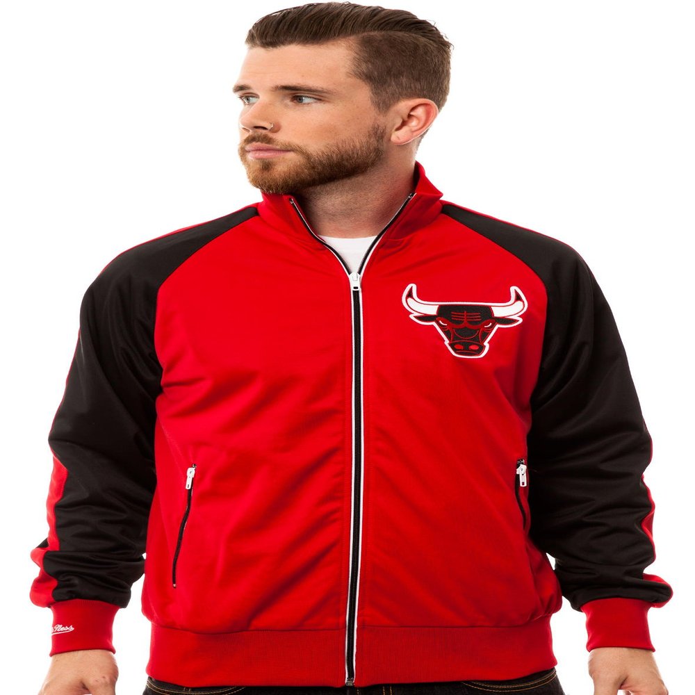 Mitchell & Ness Chicago Bulls Backboard Track Jacket Large Red
