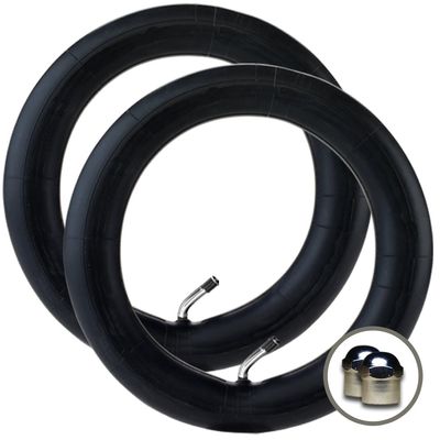 2 x PHIL & TEDS DOT - Stroller/Pushchair Inner Tubes - For 12" / 12 1/2" Tires (With Easy Access 45 Bent/Angled Valve) + Upgraded Metal Valve Caps