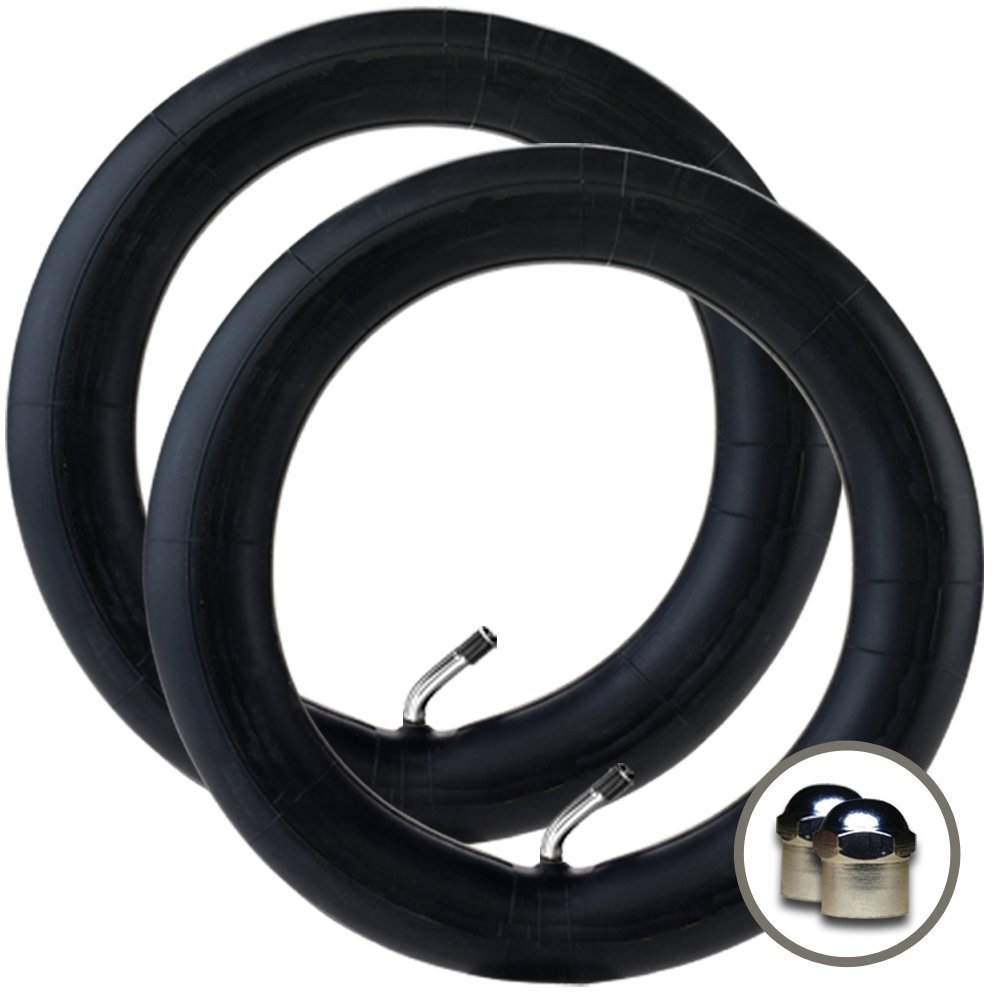 2 x PHIL & TEDS DOT - Stroller/Pushchair Inner Tubes - For 12" / 12 1/2" Tires (With Easy Access 45 Bent/Angled Valve) + Upgraded Metal Valve Caps