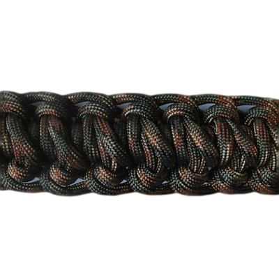 550 Paracord Survival Belt with D-rings (Woodland Camo, Medium)