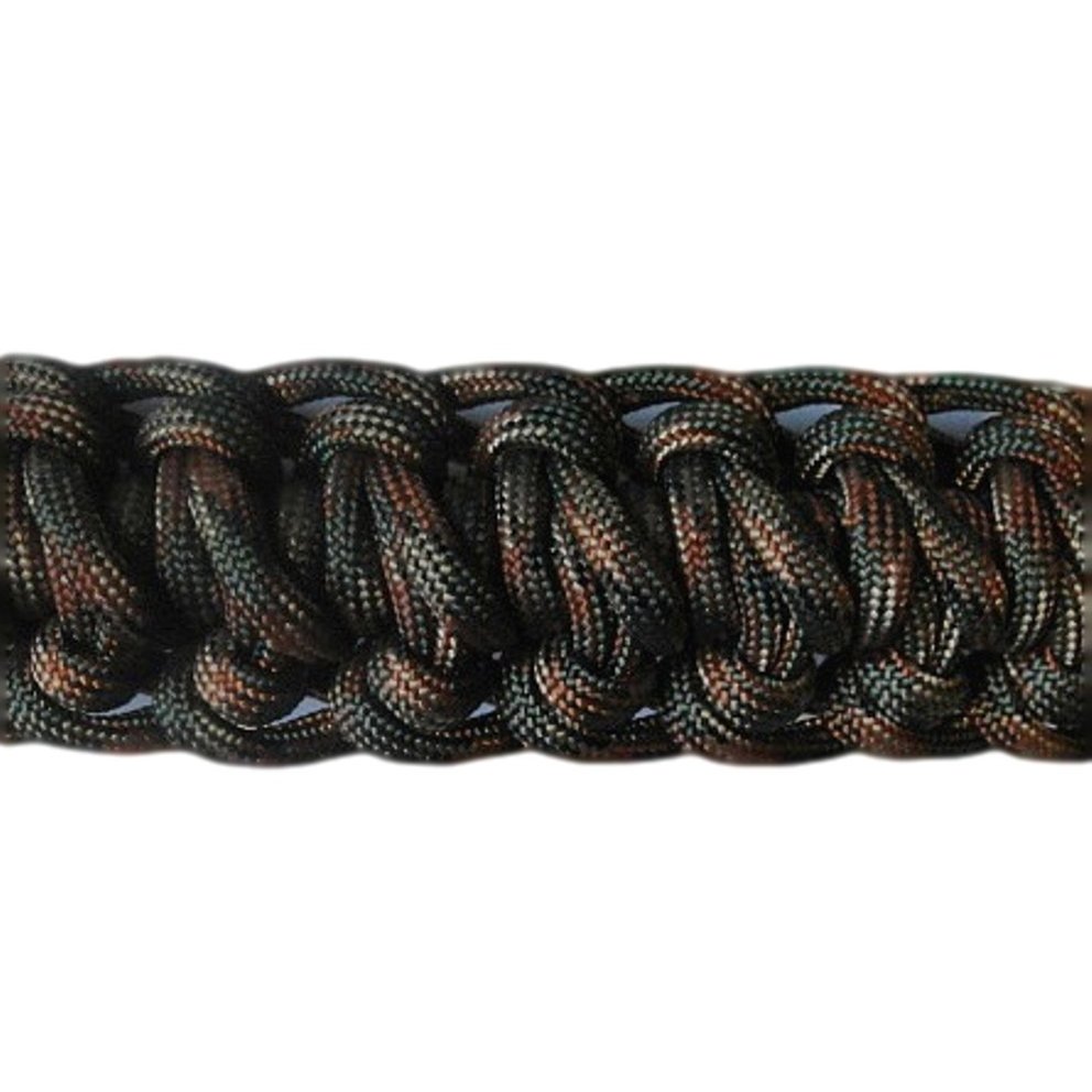 550 Paracord Survival Belt with D-rings (Woodland Camo, Medium)