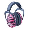 Pro Ears Ultra Sleek Passive Hearing Protection Ear Muffs, Superior Comfort for Long Gun Use, Indoor and Outdoor Range, NRR 26, Made in USA, Adjustable and Padded, Pink Zebra view 1