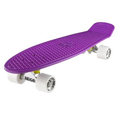 Ridge Skateboards Children Kids Big Brother Large Retro Cruiser-Purple/White Wheels, 27 Inch