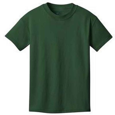 Port and Company PC54Y Youth 54-oz 100% Cotton T-Shirt Dark Green Large