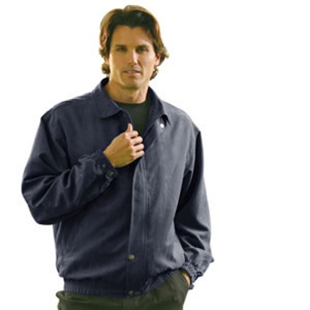 Monterey Club Men's Microfiber Suede Sport Jacket #1705 (Navy, Medium)