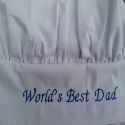 CHEFSKIN World's Best Dad.in Blue Personalized Chef HAT: The Best Gift