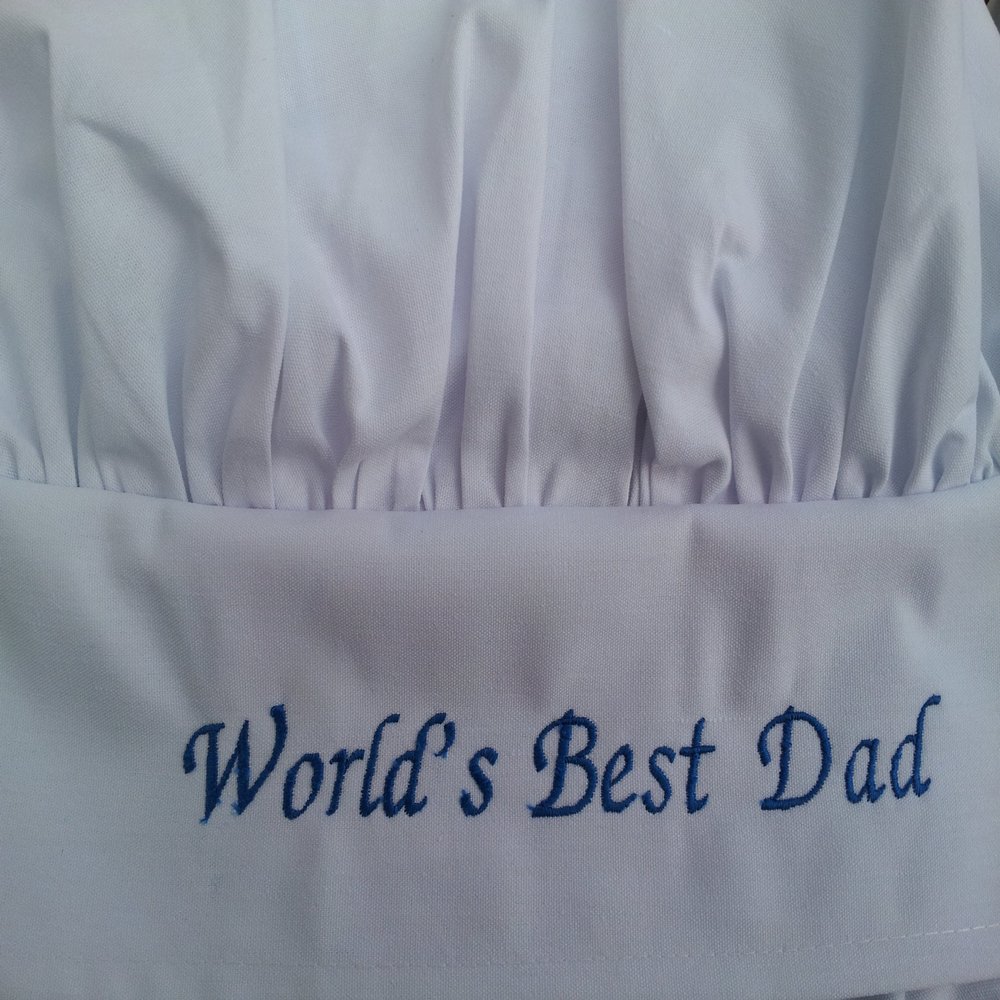 CHEFSKIN World's Best Dad.in Blue Personalized Chef HAT: The Best Gift