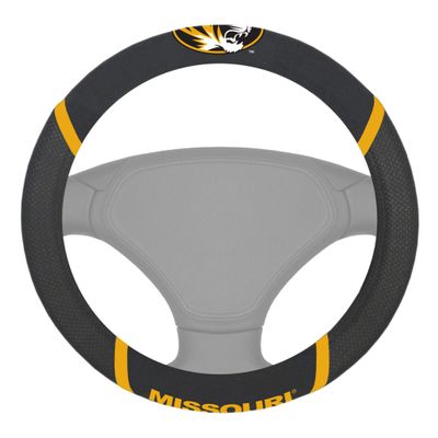 FANMATS 14915 NCAA University of Missouri Tigers Polyester Steering Wheel Cover , 15"x15"