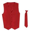 Vest and Clip On Boy Necktie set - RED - 8/10 view 1