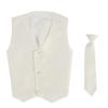 Vest and Clip On Boy Necktie set - IVORY - 12/14 view 1
