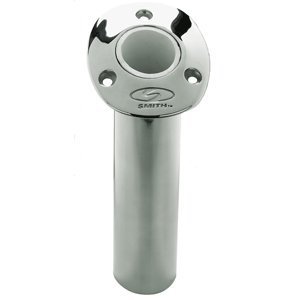 CE SMITH FLUSH MT ROD HOLDER SILVER STAINLESS 9" DEP 30 DEG