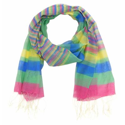 Ann Stripe Fringed Scarf