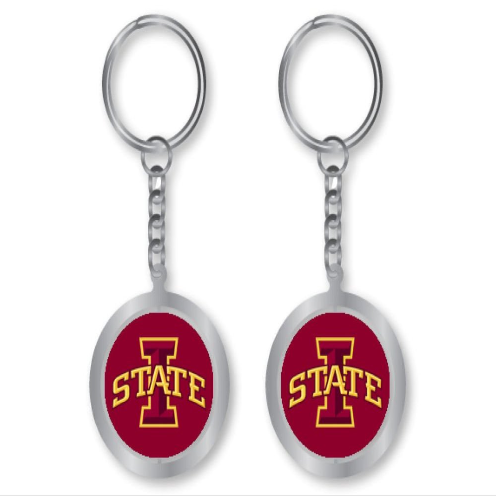 Aminco NCAA Iowa State Cyclones Silver Spinning Logo Keychain