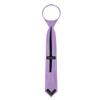 Jacob Alexander Boy's 14" Solid Color Zipper Tie - Lavender view 3
