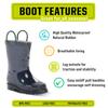 Western Chief Kids Waterproof Rubber Classic Rain Boot with Pull Handles, Navy, 2 M US Little Kid view 4