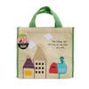 [Bird On Postbox] Embroidered Applique Fabric Art Lunch Tote / Lunch Box Bag (8. view 1