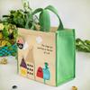 [Bird On Postbox] Embroidered Applique Fabric Art Lunch Tote / Lunch Box Bag (8. view 2