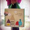 [Bird On Postbox] Embroidered Applique Fabric Art Lunch Tote / Lunch Box Bag (8. view 3