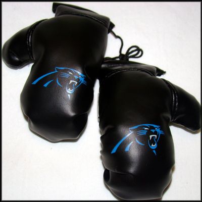 Fremont Die NFL Carolina Panthers 4" Mini Boxing Gloves, 4", Black/Team Colors