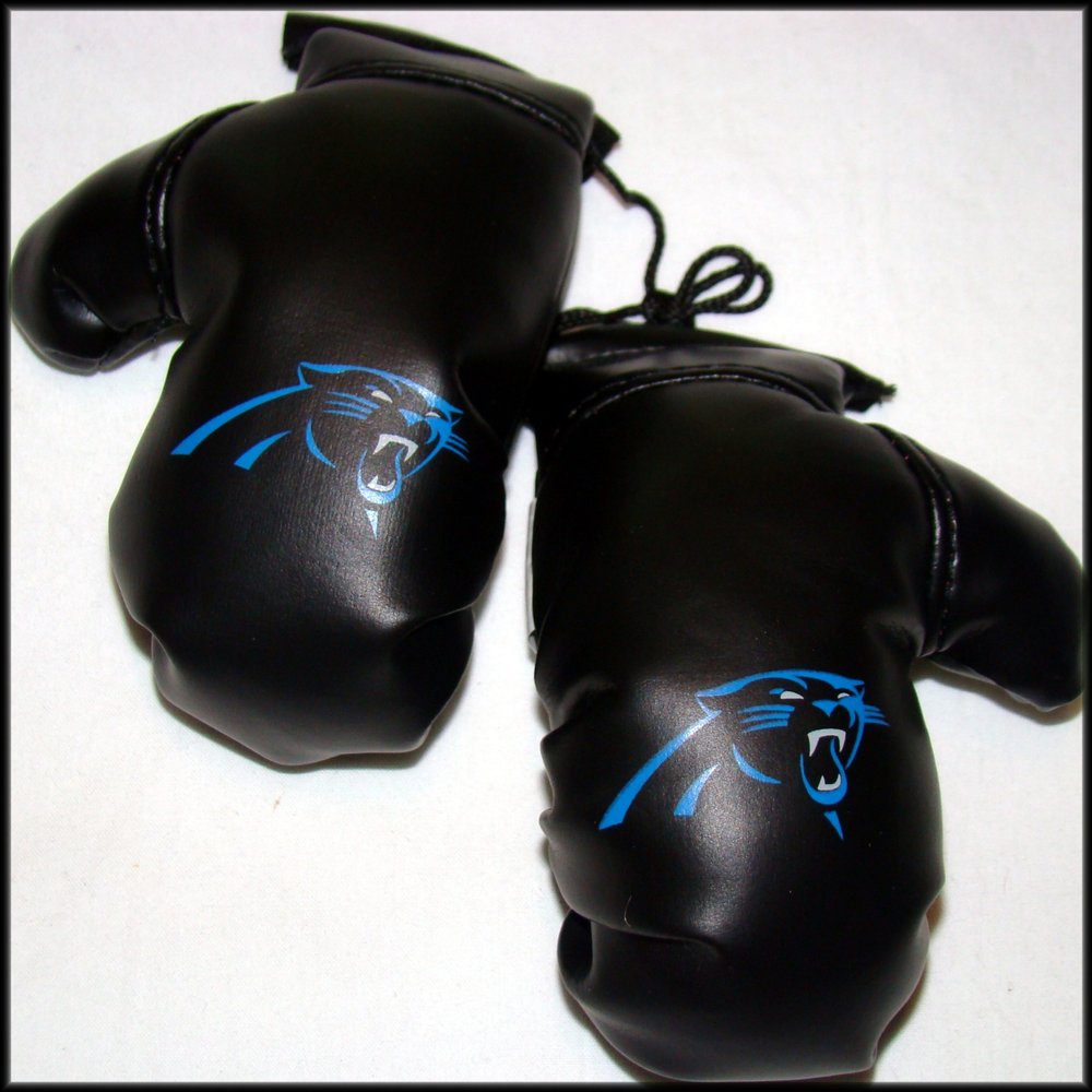 Fremont Die NFL Carolina Panthers 4" Mini Boxing Gloves, 4", Black/Team Colors