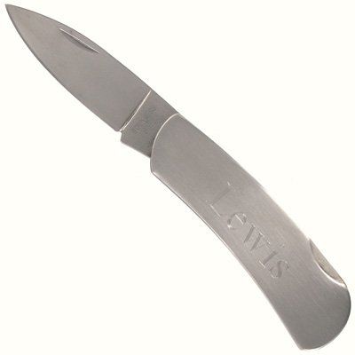 Personalized Stainless Steel Lock-Back Knife (Silver)