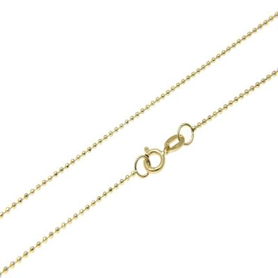 1mm thick 14k gold plated sterling silver 925 Italian diamond cut BALL bead chain necklace bracelet anklet - 6", 8", 10", 12", 14", 16", 18", 20", 22", 24", 26", 28", 30", 32", 34", 36", 38", 40"
