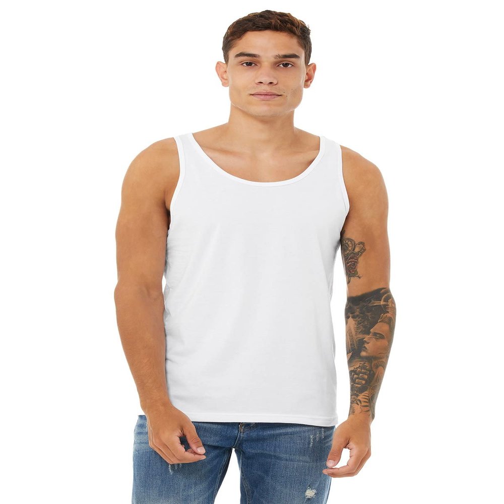 Bella + Canvas Unisex Jersey Tank L WHITE