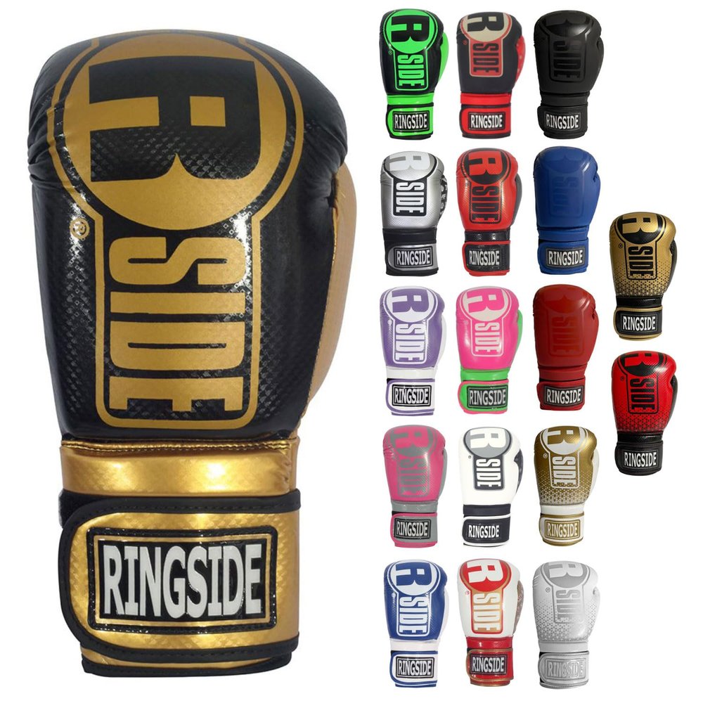 Ringside Apex Bag Gloves, IMF-Tech Synthetic Boxing Gloves with Secure Wrist Support, Ideal for Men and Women, Gold and Black, L/XL