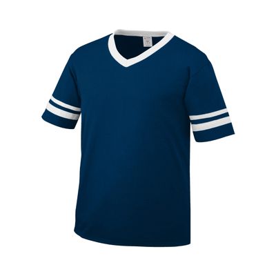 Augusta Sportswear Youth Sleeve Stripe Jersey, Navy/White, L