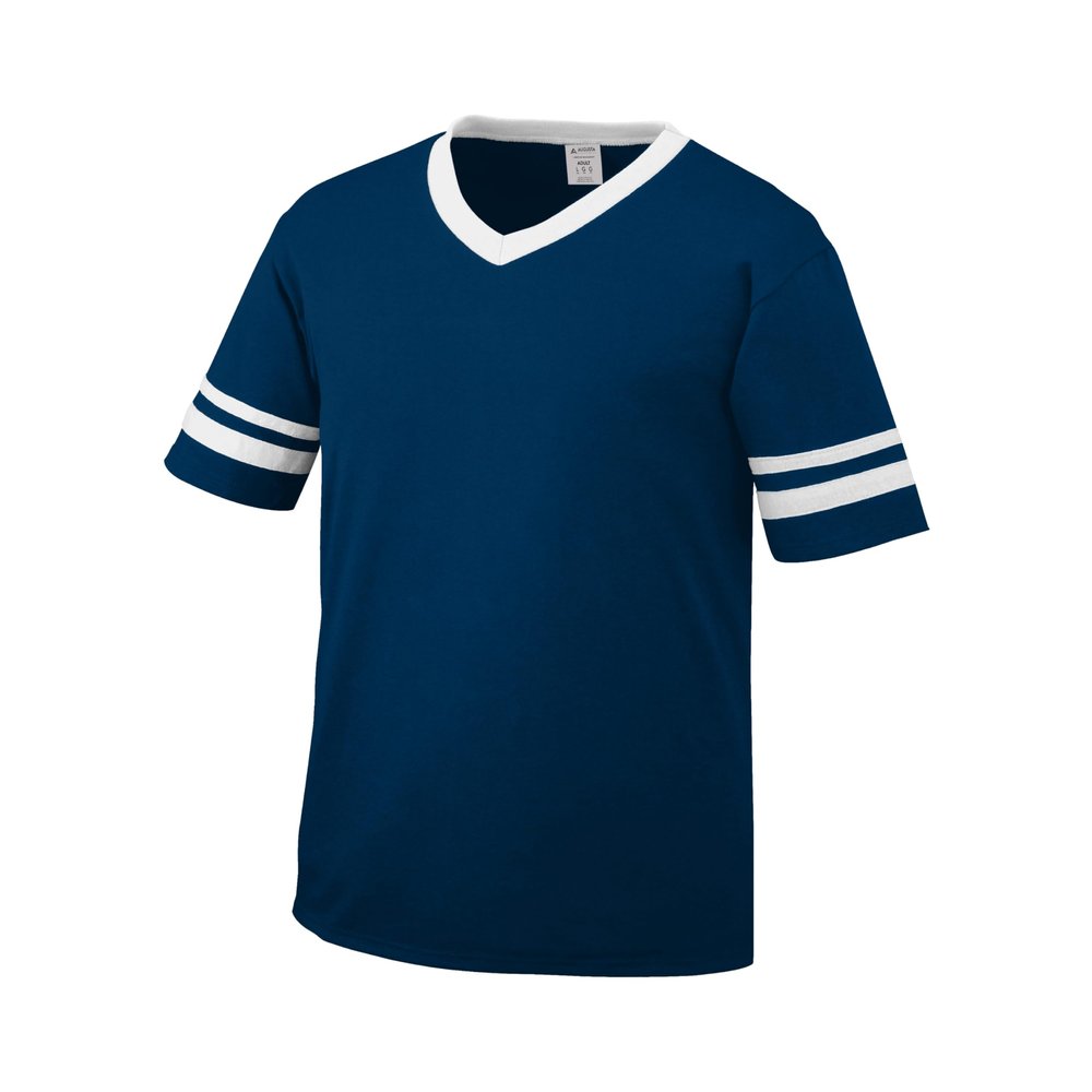 Augusta Sportswear Youth Sleeve Stripe Jersey, Navy/White, L