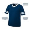 Augusta Sportswear Youth Sleeve Stripe Jersey, Navy/White, L view 2