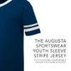 Augusta Sportswear Youth Sleeve Stripe Jersey, Navy/White, L view 3