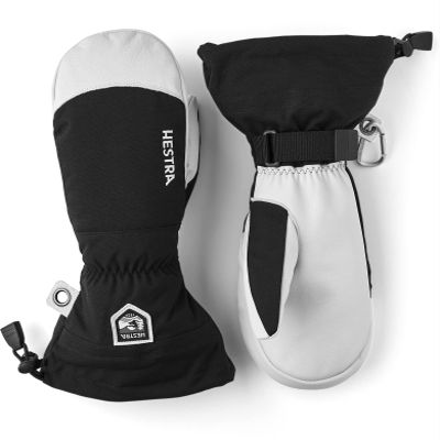 Hestra Mens and Womes Ski Gloves: Army Leather Wind-Proof Water Resistant Winter Mitten, Black, 8