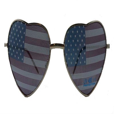 American Flag Lens Heart Shaped Sunglasses