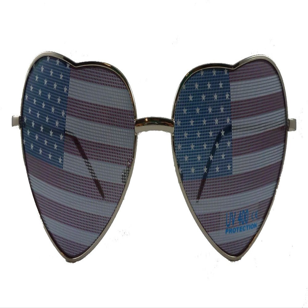 American Flag Lens Heart Shaped Sunglasses