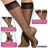 Silkies Women's Knee Highs 3-Pair Pack - Sheer Knee High Nylons for Women - Regular Jet Black view 3