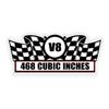 2X Engine Window Air Cleaner Sticker Decal 468 Cubic Inches for V8 Big Block Crate Motor, Race, Muscle Car, Compatible with Chevrolet Chevy 5x2.25 inch view 2