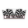 2X Engine Window Air Cleaner Sticker Decal 348 Tri Power V8 Motor for Street, Race, Classic Muscle Car, Compatible with Chevrolet Chevy 5x2.25 inch view 2