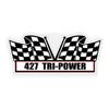 2X Engine Window Air Cleaner Sticker Decal 427 Tri Power for for V8 Pro Street, Race, Classic Crate Motor Muscle Car, Compatible with Chevrolet Corvette 5x2.25 inch view 2