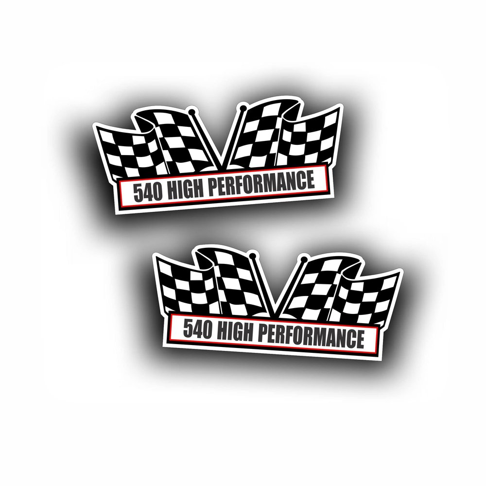 2X Engine Window Air Cleaner Sticker Decal 540 High Performance for V8 Stroker Classic Muscle Car Motor, Compatible with Chevrolet Chevy 5x2.25 inch