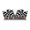 2X Engine Window Air Cleaner Sticker Decal 409 High Performance for V8 Pro Steet, Race, Classic, Crate Motor Muscle Car, Compatible with Chevrolet Chevy 5x2.25 inch view 2