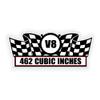 2X Engine Window Air Cleaner Sticker Decal, 462 Cubic Inches CID for V8 Classic Race, Muscle Car, Compatible with Lincoln Continental 5x2.25 inch view 2