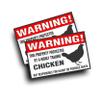 2X Warning Decal, Property Protected By A Highly Trained Chicken Fence Coop Hen House Sticker 4 x 6 Inch r Printed on White 3M Vinyl view 1