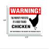 2X Warning Decal, Property Protected By A Highly Trained Chicken Fence Coop Hen House Sticker 4 x 6 Inch r Printed on White 3M Vinyl view 2