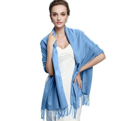 Long Solid Ladies Womens Vintage Cashmere Pashmina Scarf Wrap Shawl 40 Colors (Sky blue07)