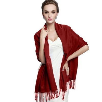 Long Solid Ladies Womens Vintage Cashmere Pashmina Scarf Wrap Shawl 40 Colors (Wine red 20)