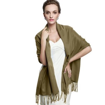 Long Solid Ladies Womens Vintage Cashmere Pashmina Scarf Wrap Shawl 40 Colors (Dark Olive green11) FZPS07011
