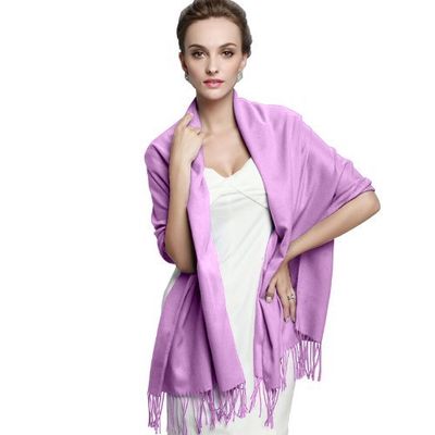 Long Solid Ladies Womens Vintage Cashmere Pashmina Scarf Wrap Shawl 40 Colors (lilac26)