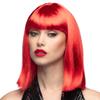 Smiffys Women's Glam Wig, Neon Red, One Size view 1