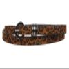 Women's 5/8" Faux Leopard Animal Fur Skinny Non Leather Belt, Tan | S - 31" view 1
